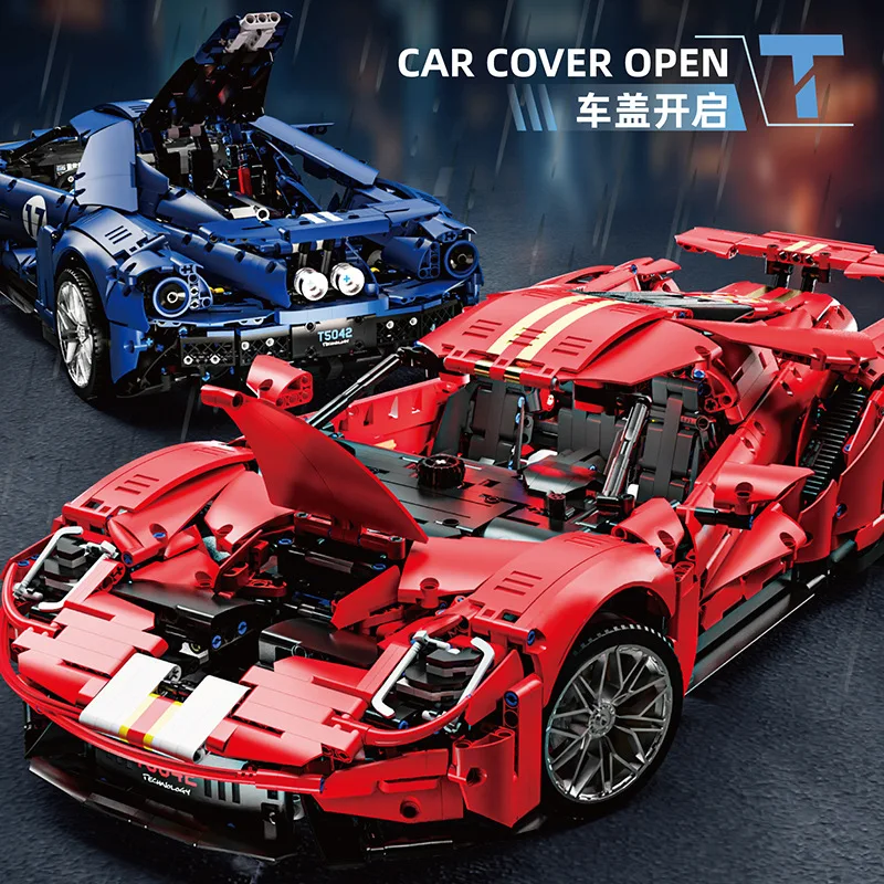 3056Pcs TaiGaoLe Technical Block T5042 Super Car Ford GT 1:8 Model Static Version