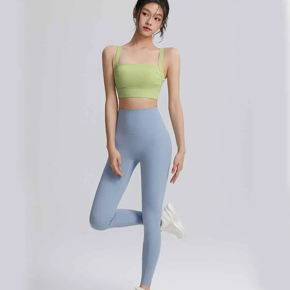 

Removable padding Women's Sports Bra Back Hollow Out Shock-proof Yoga Underwear Wide strap High Impact Support Fitness Bra Gym