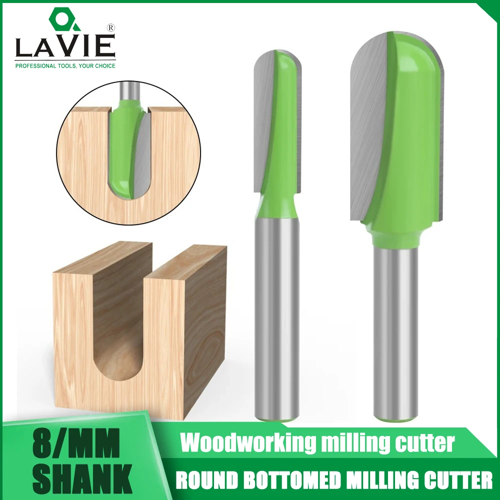 

LAVIE 1pc 8mm Shank Ball Nose Router Bit Set Round Milling Cutter for Wood CNC Radius Core Box Solid Carbide Tools Mill Фреза 공구