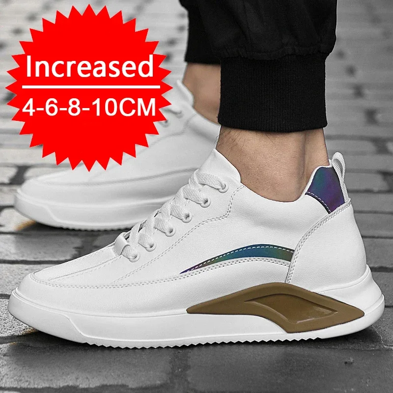 Scarpe da uomo nuove con rialzo 4/6/8CM scarpe da rialzo interne invisibili in vera pelle di vacchetta scarpe sportive Casual all'aperto che aumentano