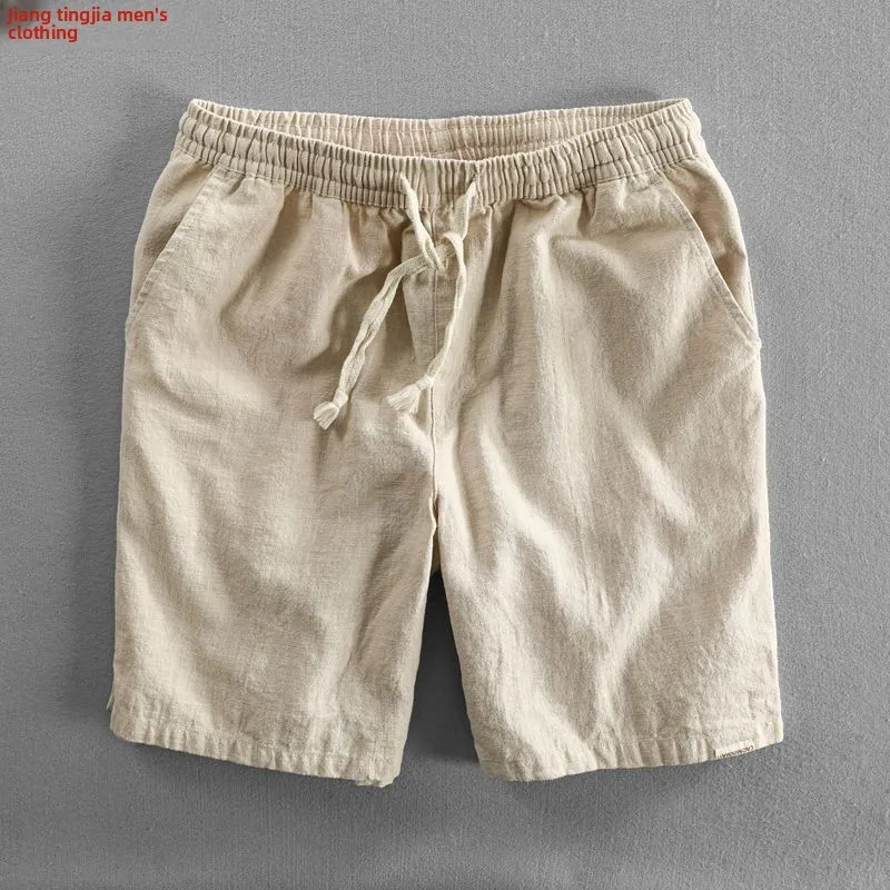 

Cool Comfortable Linen Men's Summer Casual Straight Leg ort Pants Five-Point Trendy Breathable Faion Ci Walk orts