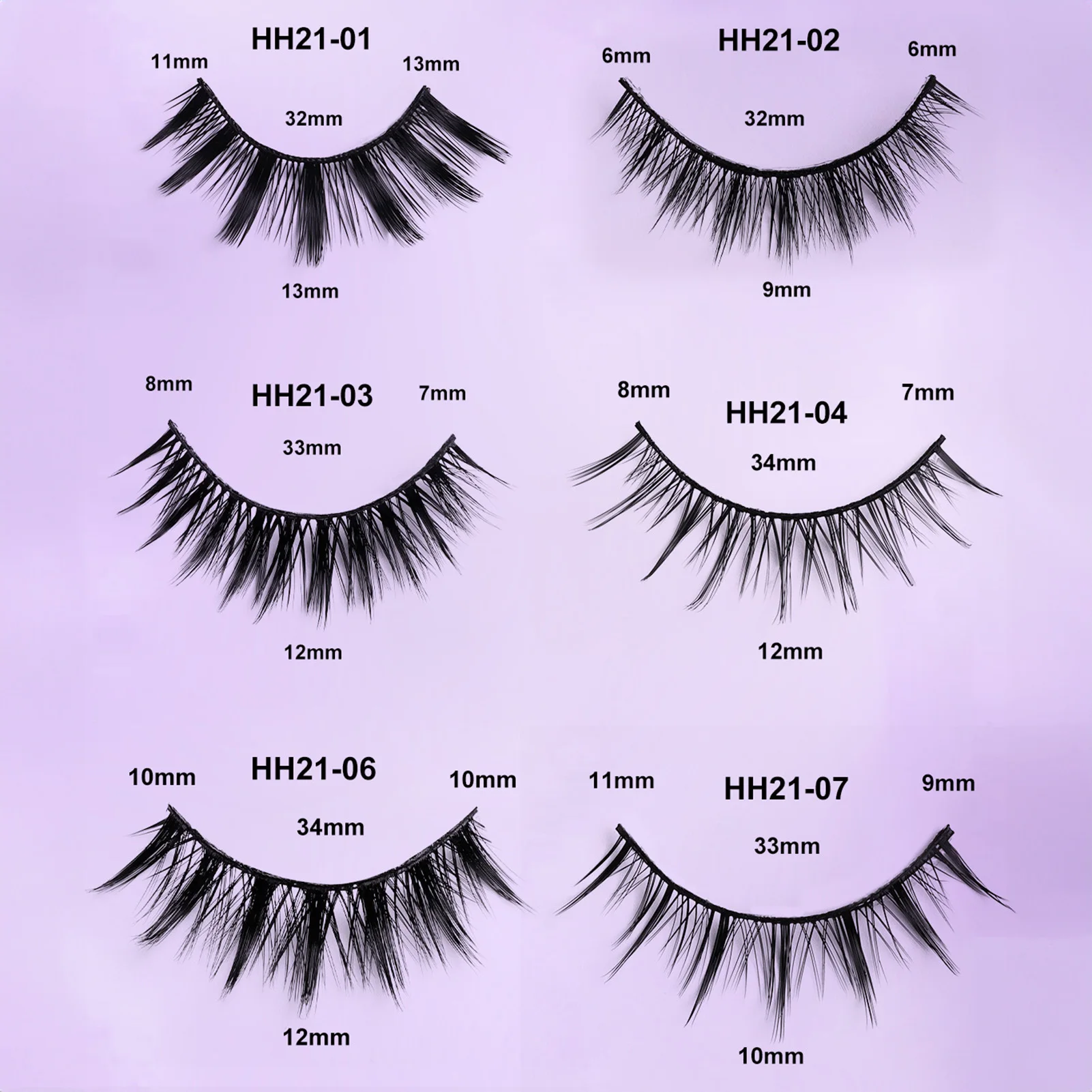 3D Natuurlijke Volume Valse Wimpers Dichte Pluizige 10 Paar Zwarte Vezel Volledige Strip Europese Wimpers Gemengde Lengte voor Toneelmake-up