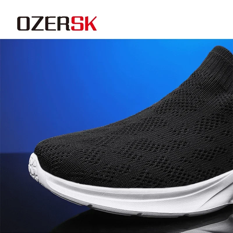 OZERSK Men High Quality Sneakers Hot Style White Color Shoes Male Breathable Gym Casual Male Footwear Light Big Size 39-46