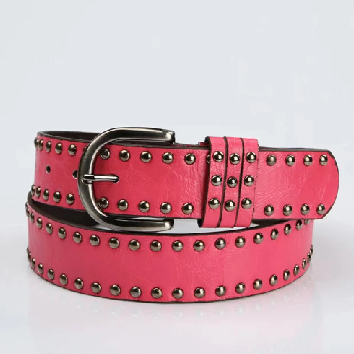 New style rivet black punk style needle buckle belt, versatile and high-end for women, Y2k belt, men\'s and women\'s denim belt