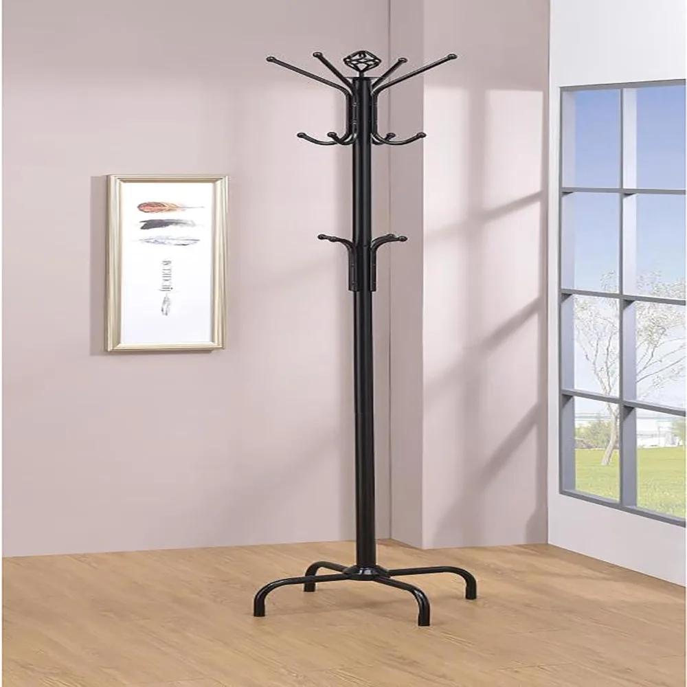 

Black Metal Coat Rack Freestanding Easy Assembly for Hanging Clothes,Bags,Coat Hanger for Hallway