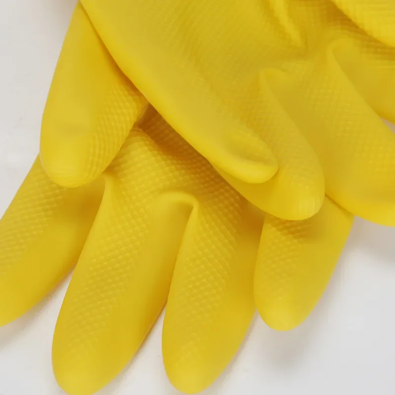 1Pair Latex Gloves Smooth Rubber Washcloth Household Cleaning House Garden Kitchen Dishwashing Mittens