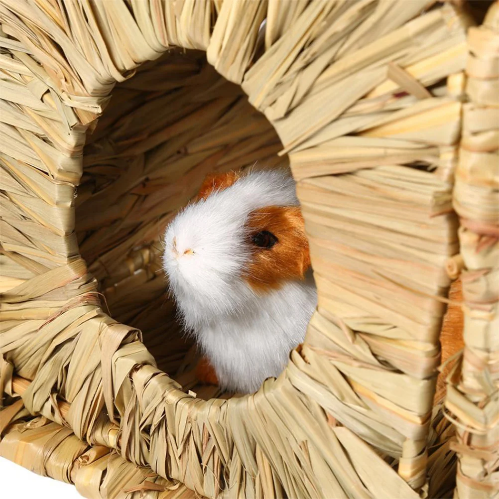 

Hand-Made Natural Foldable Straw Grass Hut Safe Shelter Nest Small Pets Bunny Hamster Gerbil Rabbit Bunny