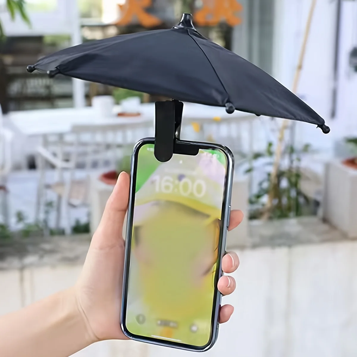 

Portable Sunshade Umbrella with Phone Holder, Mini Anti-Glare Rainproof Umbrella, Outdoor Cell Phone Stand Accessory
