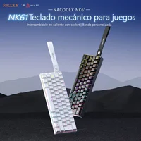 Teclado Mecánico con Cable Ajazz NK61, Diseño Español, Estructura de Carcasa, Conexión de un Solo Puerto, Intercambiable en Caliente, 61 Teclas, para Gamers