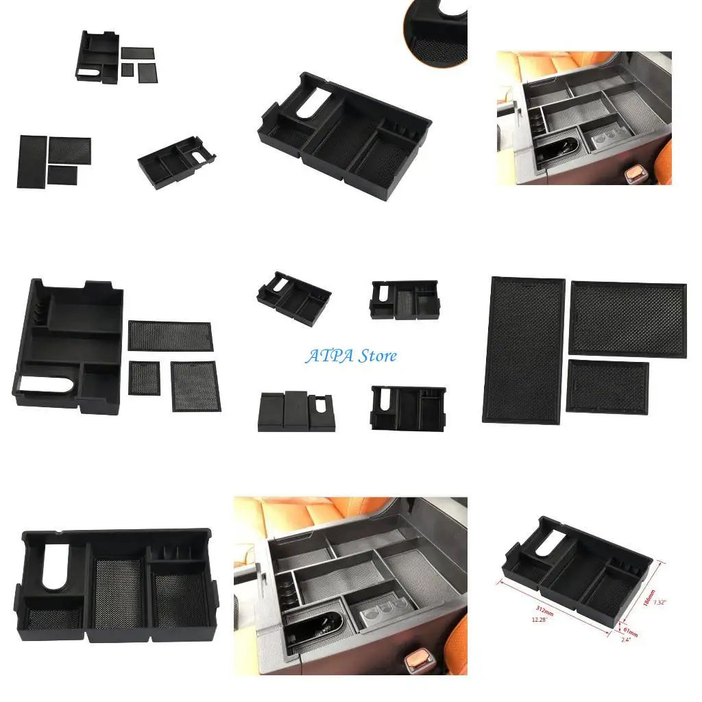 

U13C For Tundra 2007-19 Anti-skid Center Console Storage Tray Armrest Box Insert Car Interior Items Container