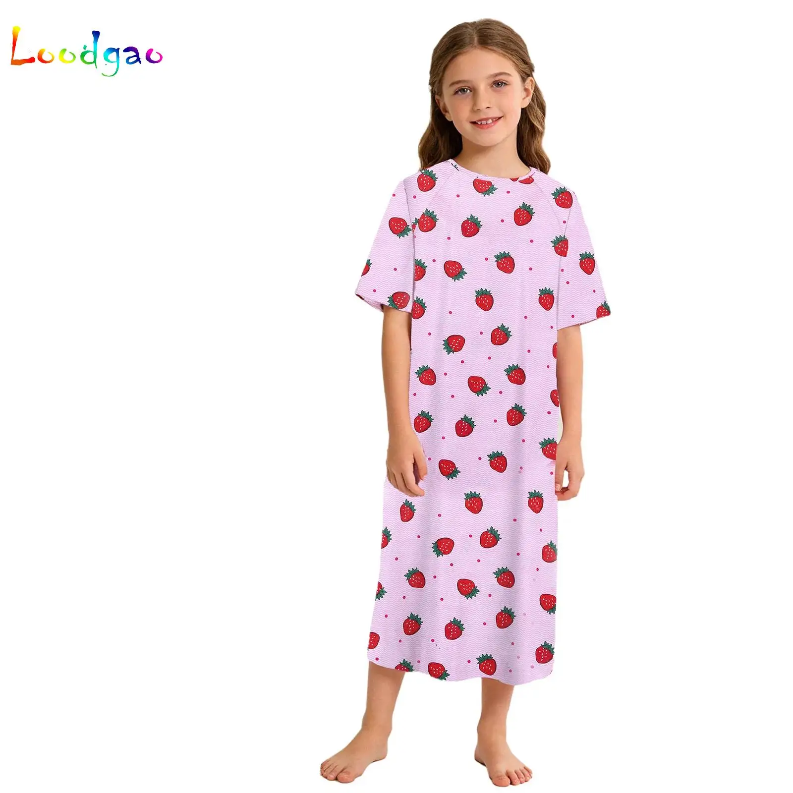 

Kid Girls Pediatric Medical Patient Gown Hospital Uniform Press Button Back Split Self-Tie Print Special Needs Adaptive Clothing