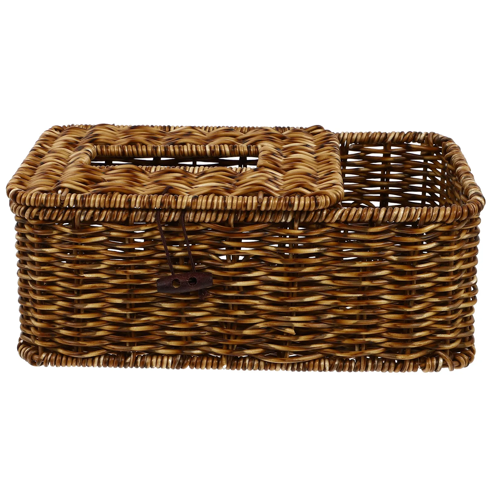 

Rattan Woven Storage Box Tissue Napkin Holder Natural Paper Container Large Size Deep Decorative Practical Household
