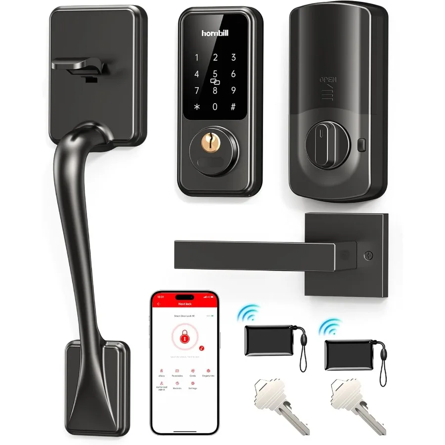 Slimme voordeurslotset met sleutelloze toegang en digitaal toetsenbord voor veilige toegang tot huis met AutoLock-functionaliteit en eenvoudig