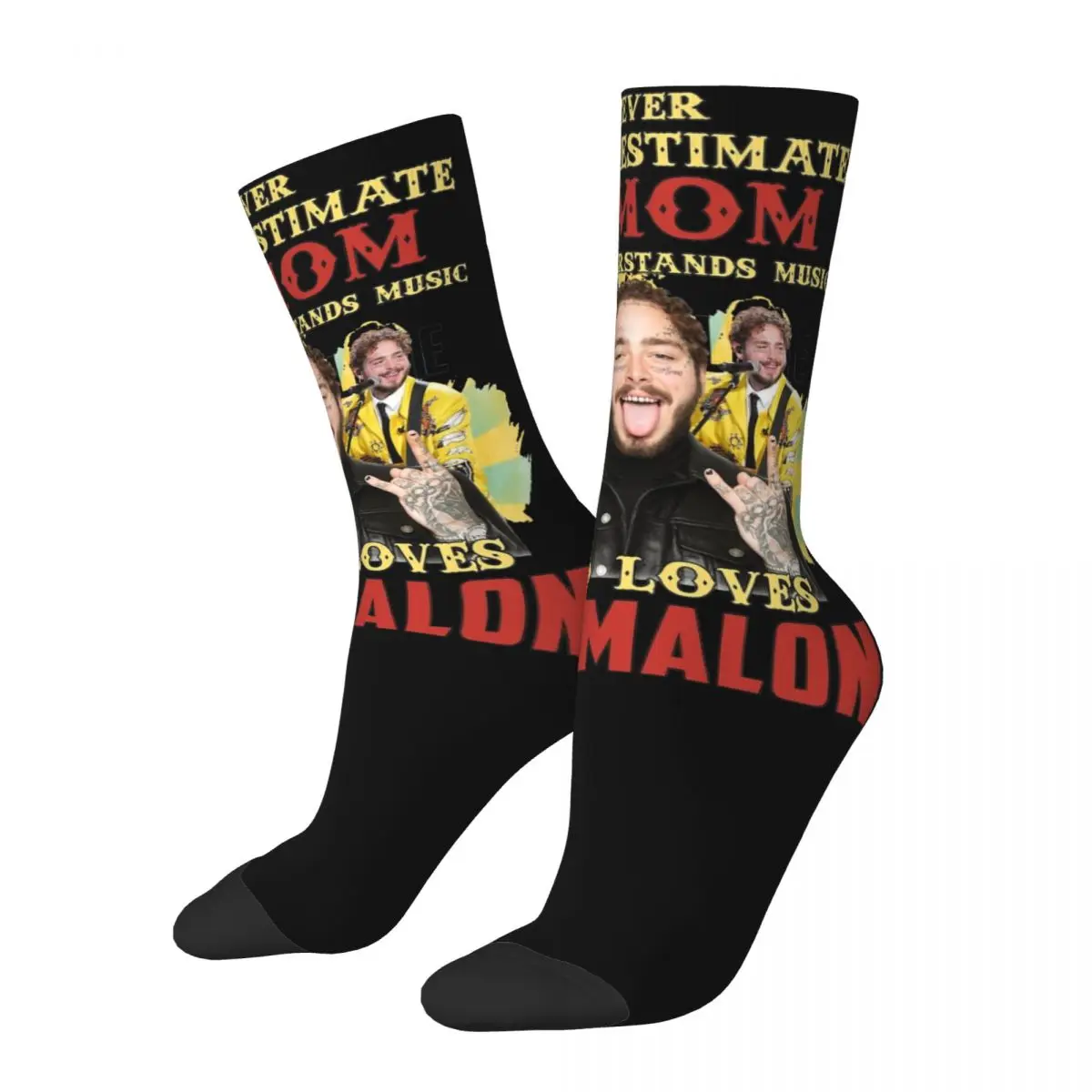 

Hip-hop Posty Malone Tour 2024 Theme Warm Socks All Seasons Never Underestimate A Mom Who Loves Comfortable Crew Sock Breathable