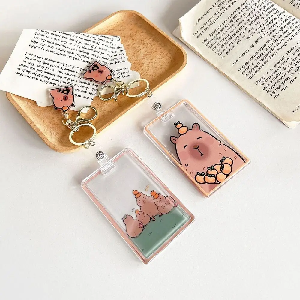 Capybara-Étui de protection en PVC, porte-cartes, porte-cartes de bus, porte-clés, couverture de carte Joid, Kawaii, mode scolaire