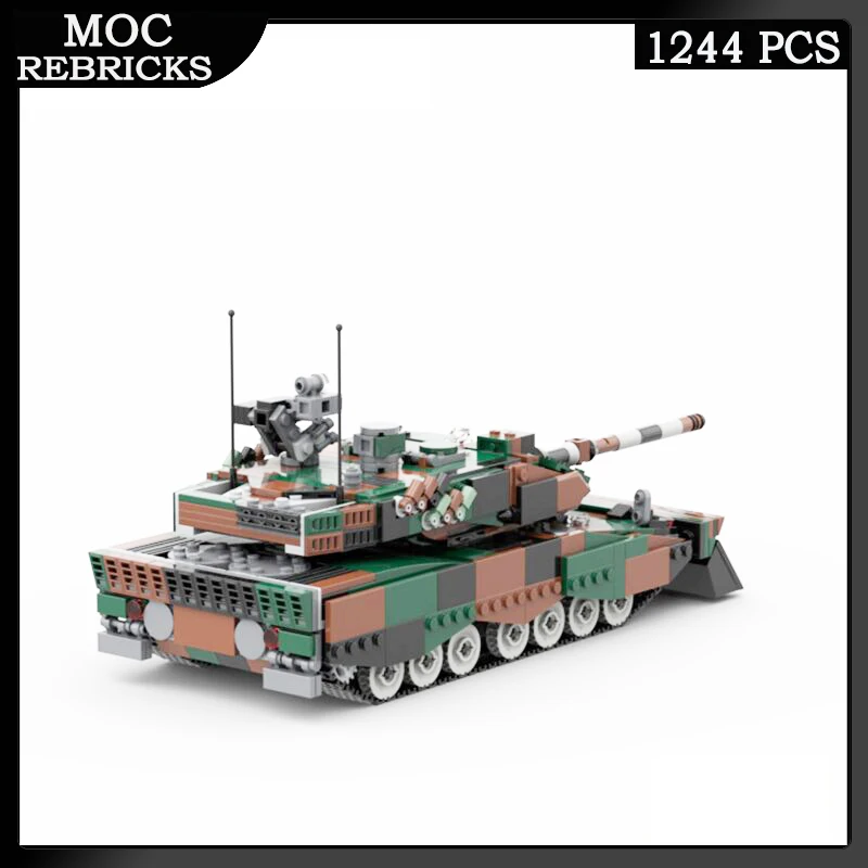 Segunda guerra mundial veículo armas alemã tanque de batalha principal leopardo 2a4 modelo rastreado blocos de construção militar quebra-cabeça tijolos brinquedo presentes natal