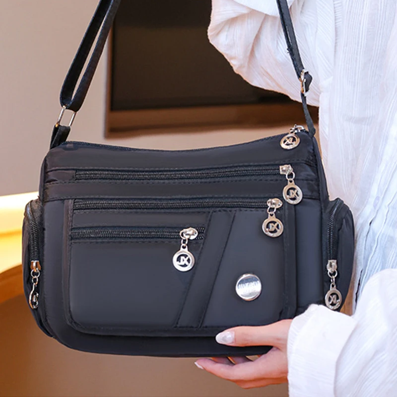 Große Kapazität Frauen Umhängetasche wasserdichte Tasche lässig Nylon Umhängetasche Geldbörse Handtasche leichte Reise Umhängetasche – Detail 7