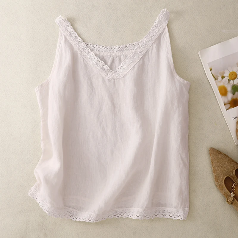 

Новая летняя женская базовая майка Sle V-Ne с креативным кружевом, антивозрастной Ele ort, тонкий однотонный бамбуковый уголь...