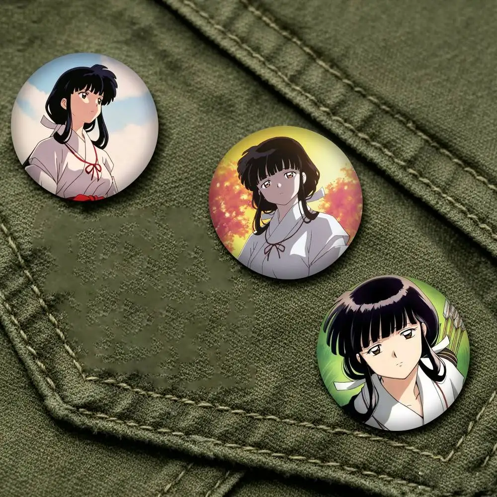 Kagome Higurashi I-Inuyasha  25 32 44 58 75mm Badges Personalized Round Brooches Pins Accessory Gift