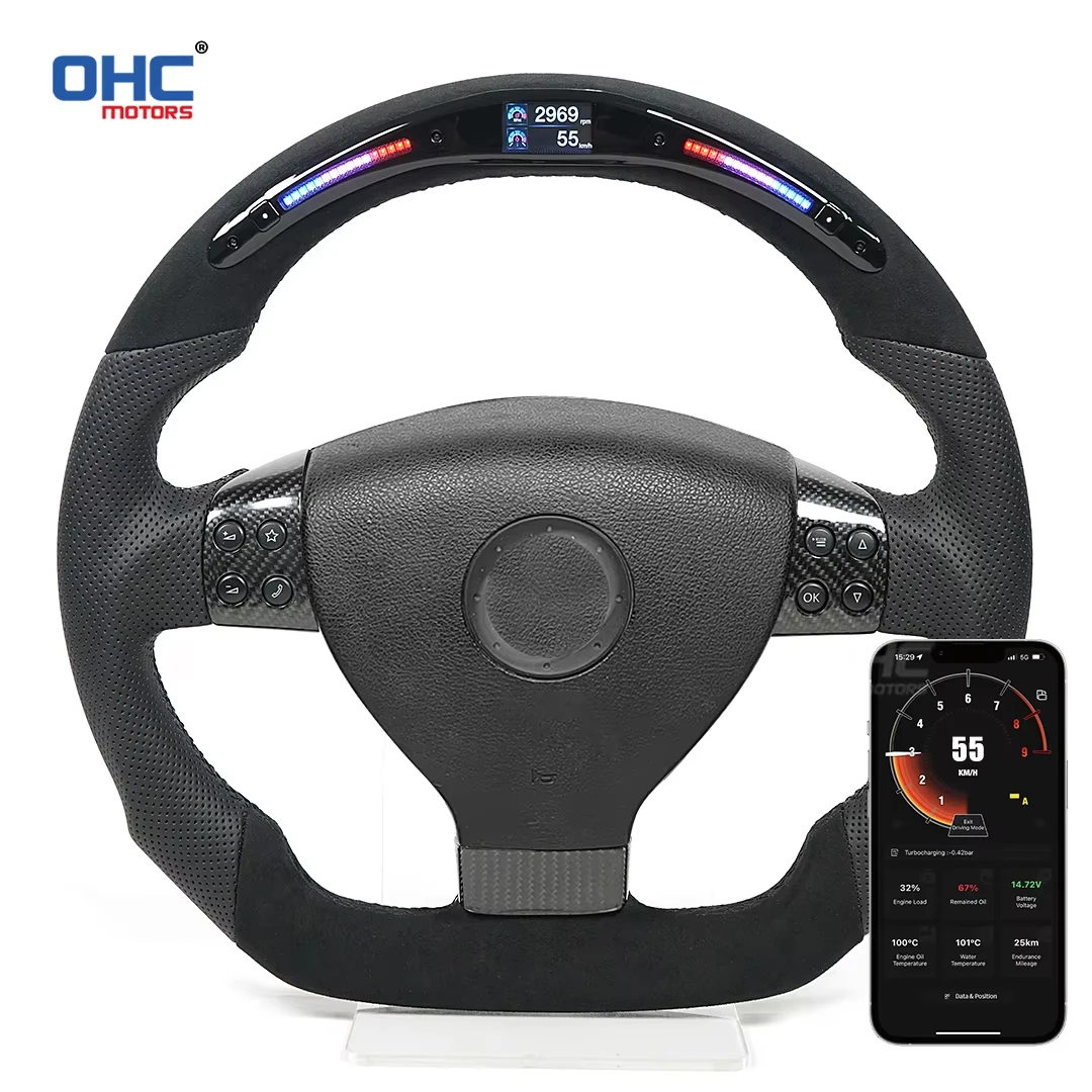 عجلة قيادة مخصصة من ألياف الكربون OHC لسيارة VW Volkswagen Golf 5 Mk5 GTI TSI Passat Maiteng Touran جلد مثقوب