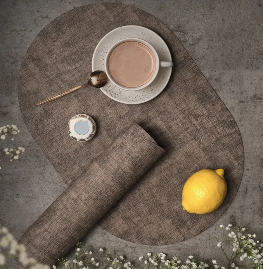 1/4/10pcs Creative Oval Placemats Nordic Kitchen Dining Decor Coffee Tea Mat Tableware Pad Wedding Table Gift Placemats
