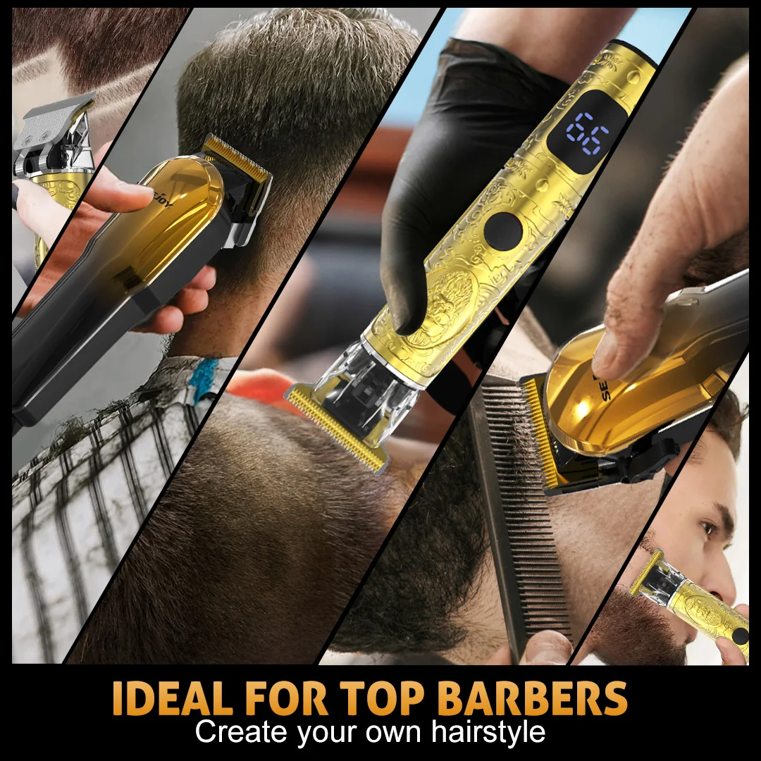 SEJOY Haarschneidemaschinen-Set für Männer, Professionelles Haarschneide-Set, Bartschneider, Kabelloser Präzisionstrimmer mit T-Klinge, Verschiedene Optionen – Detail 2