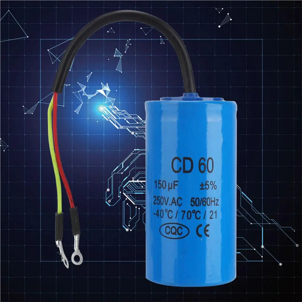 150uf 250V 50/60Hz CD60 Run Capacitor Single Phase AC Motor Capacitors Repair Modified Accessories Spare Parts