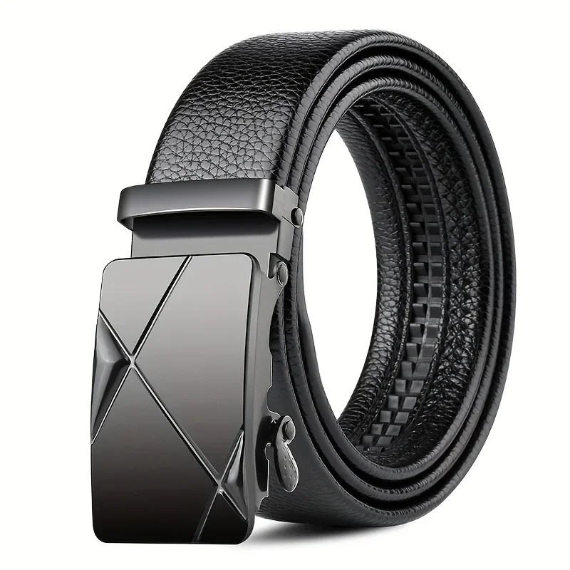 New Men's Belt Casual Fashion Automatic Buckle Business Leather Belts For Men Jeans High Quality Strap Ideal Gift Choice image 4