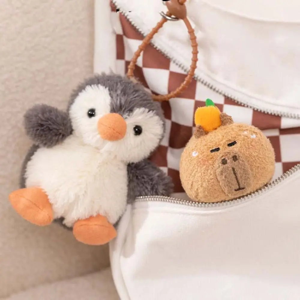 Cartoon Soft Capybara Wreath Plush Keychain Creative Cute Capibara Bag Pendant Funny Keyring Capybara Plush Doll Backpack Decor