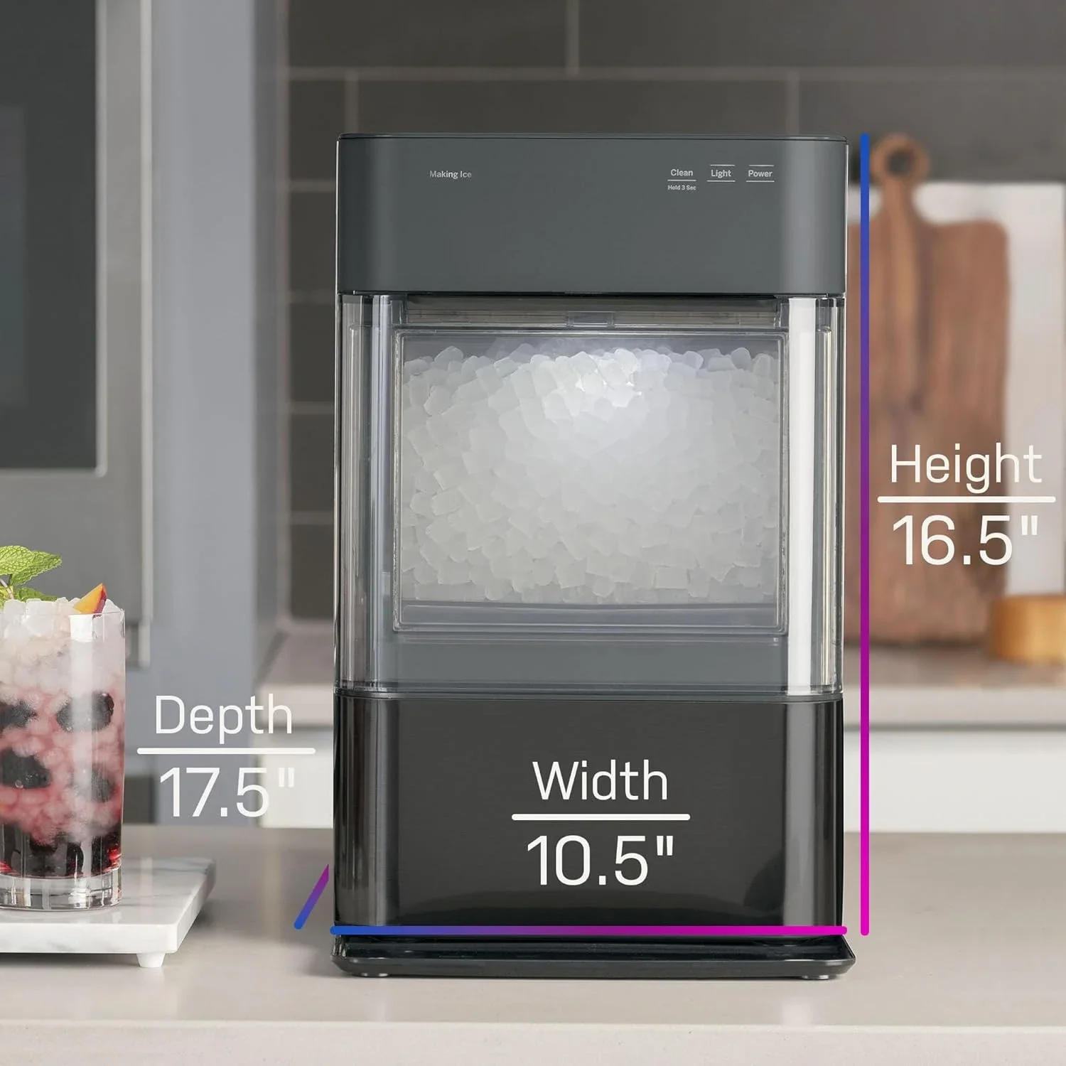 Opal 2.0 with 0.75 Gallon Tank, Chewable Crunchable Countertop Nugget Ice Maker, Scoop included