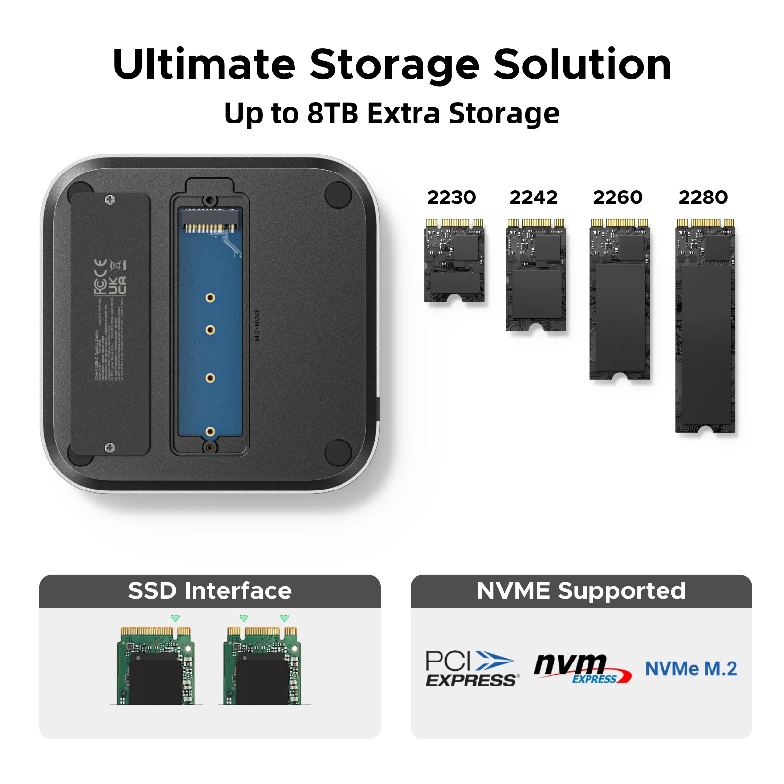 UGREEN 맥 미니 도킹 스테이션 USB 허브 타입-C to DP 4K 240Hz M.2... - 3