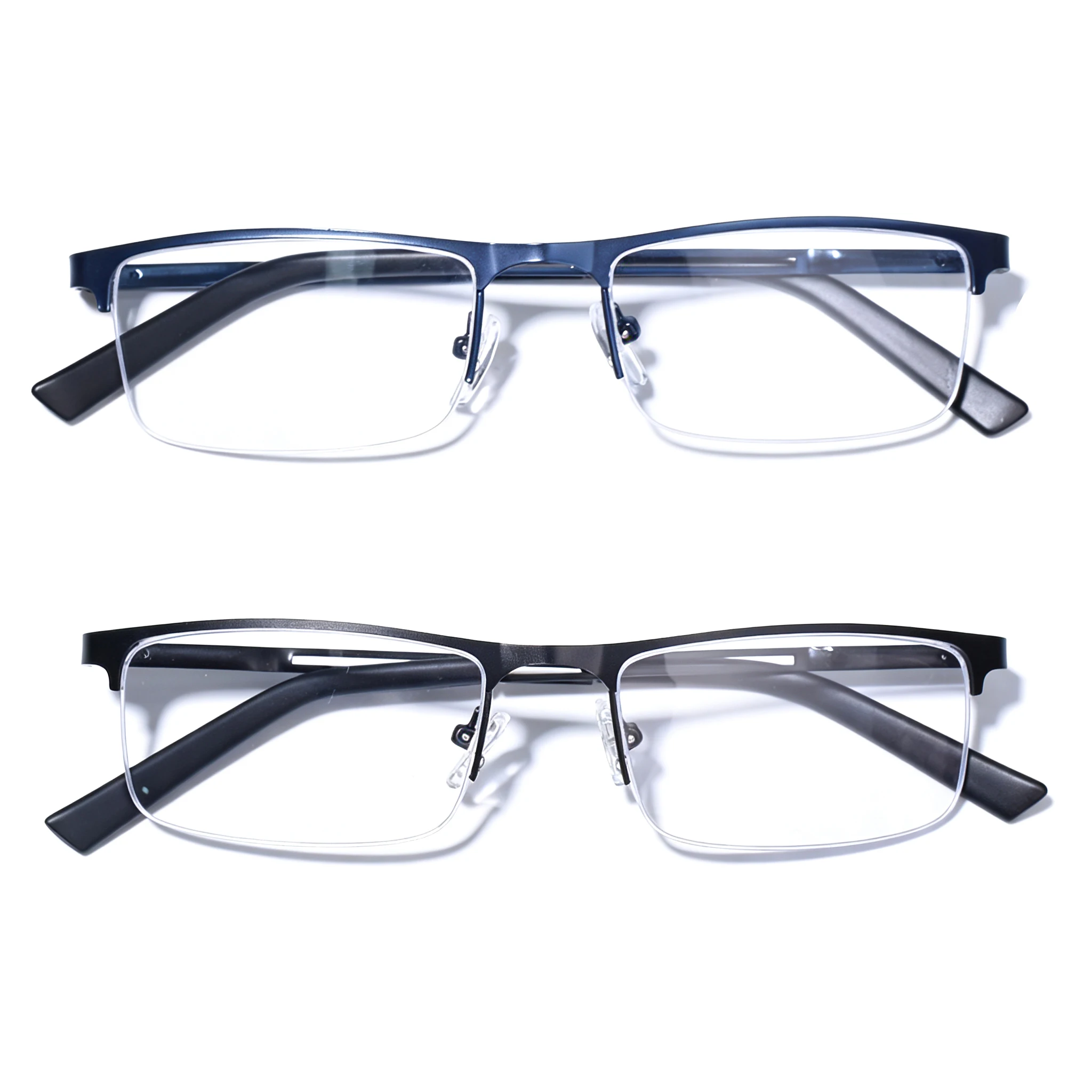 2026 Neue Halbrahmen-Lesebrille für Herren Business Halbrandlose Metallbrille mit Blaulichtfilter Alterssichtigkeit-Brillen +1,75 2,25