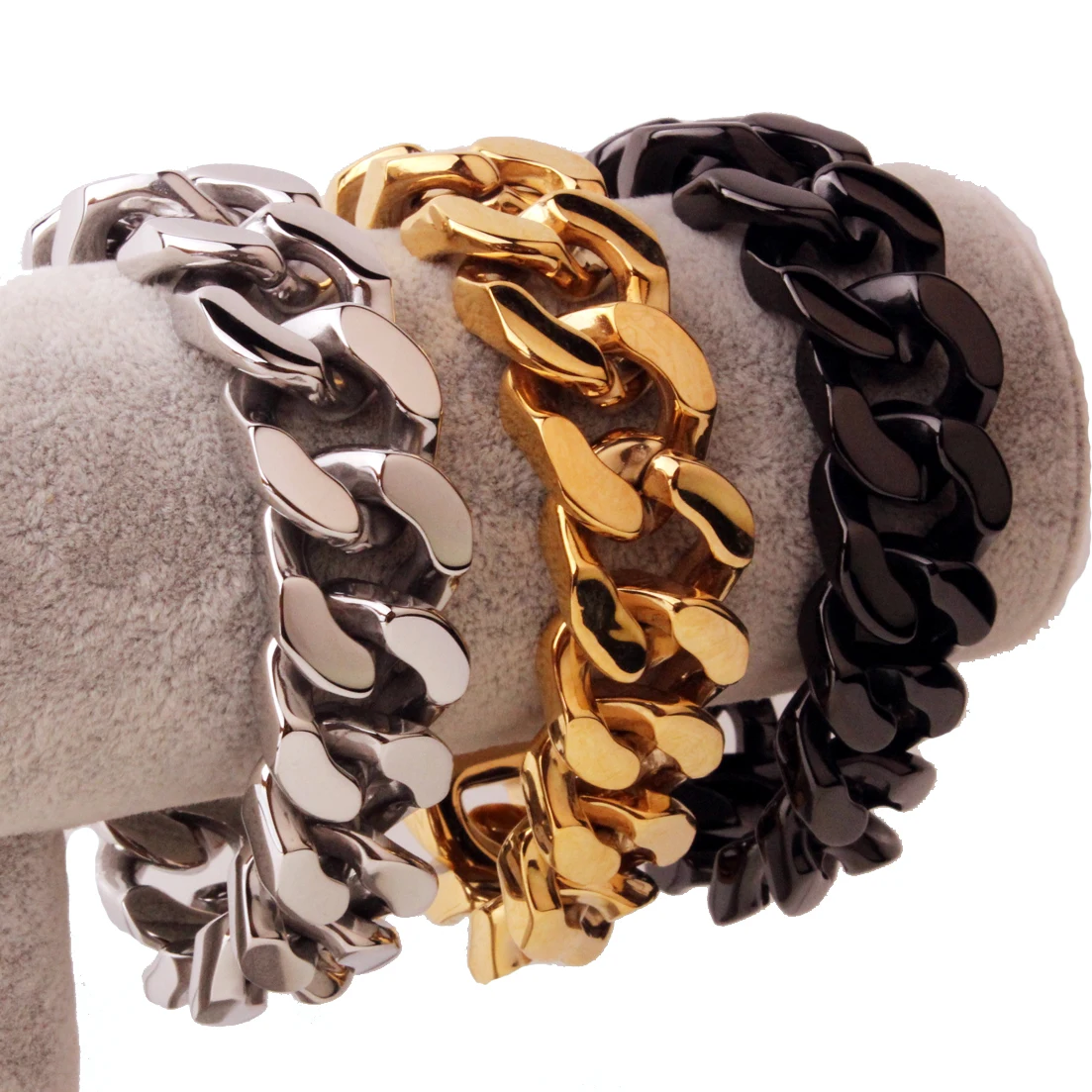 

Thick 20mm Heavy Polished Stainless Steel Cuban Chain Bracelet For Men Trend Accessory Jewelry Hand Chains Male