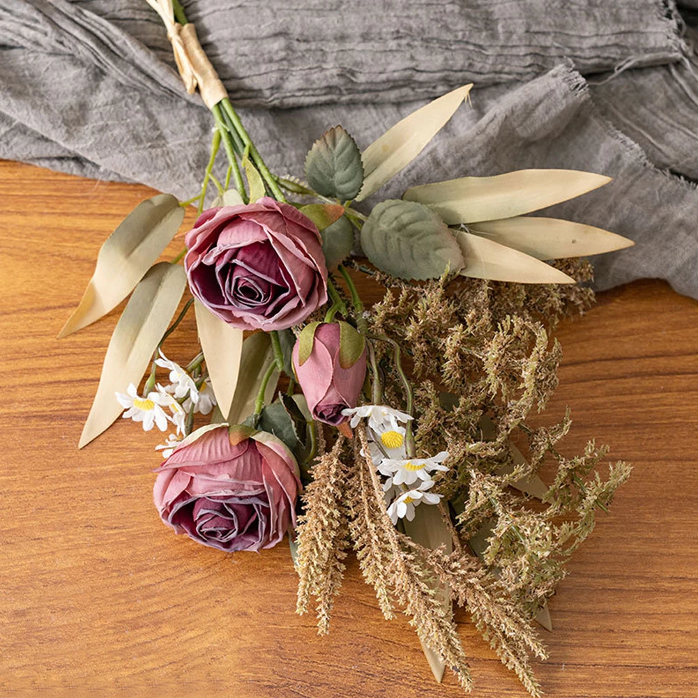 Para eventos para el hogar, ramo elegante, decoración de bodas, estética del hogar, como se muestra, elegante centro de mesa de rosas artificiales, decoración de fiesta