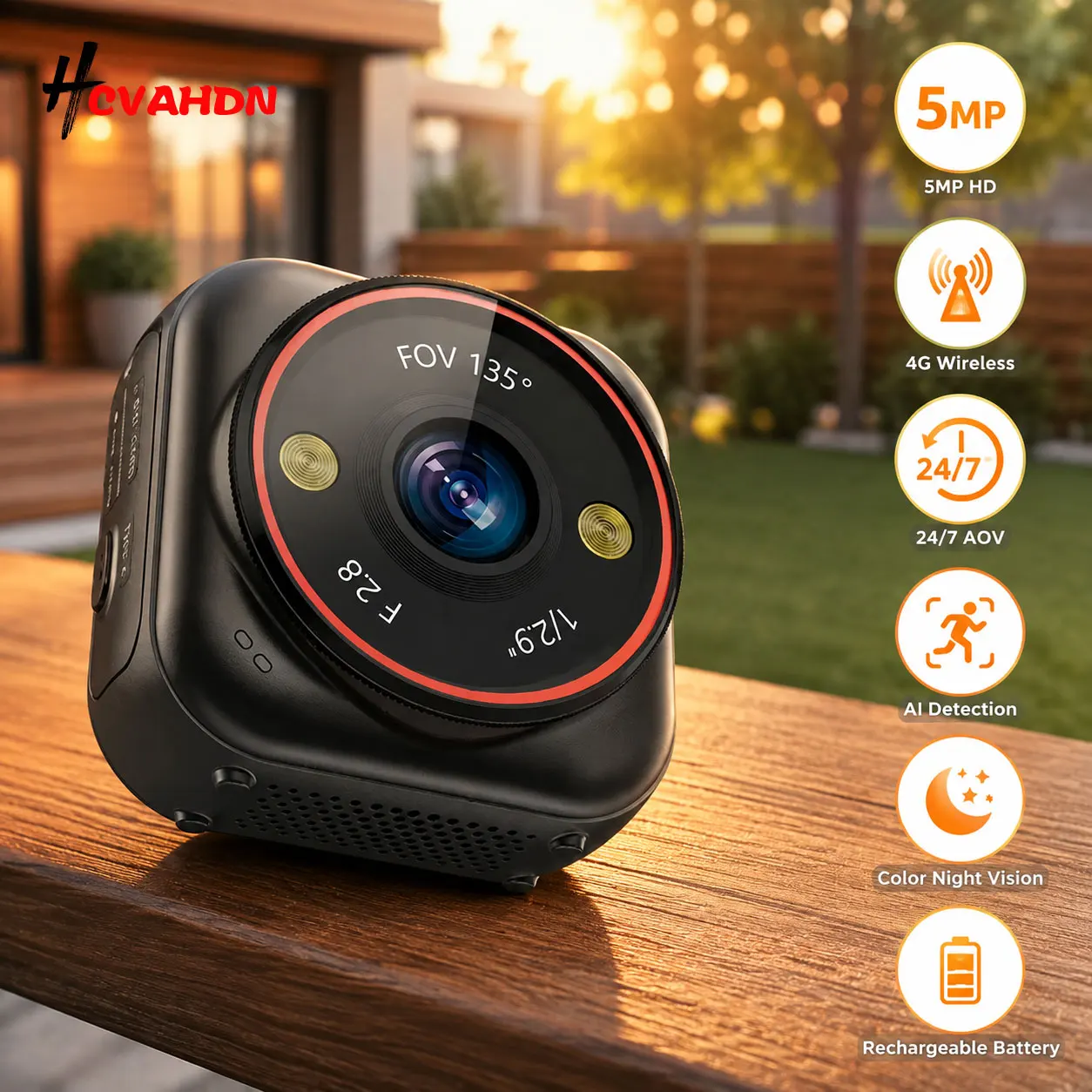 5MP Mini AOV 4G Camera Magnetic Pocket Style Color Night Vision with AI Human Detection 724 Recording for Indoor and Outdoor