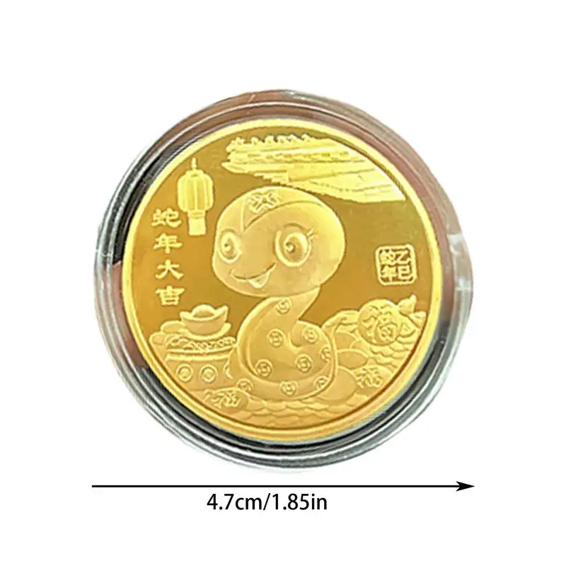 2025 Year Of The Snake Lucky Gold Coin Commemorative Coin Chinese Badge Collectibles Coin New Year Gifts For Adults Kids