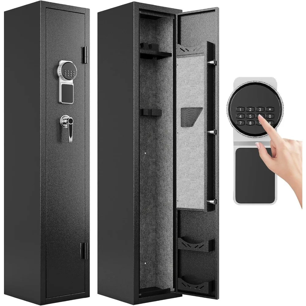 

Gun Safes with 180-Degree Full Access Door and Removable Shelf for 2 Home Rifles and Pistols Digital Quick Access Electroni