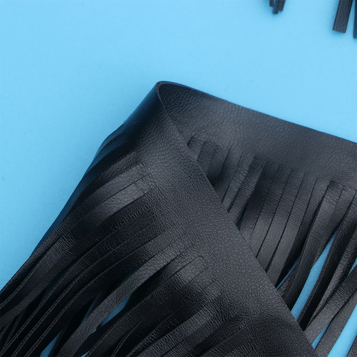 

1Pcs Black PU Double Sided Tassel DIY Garment Accessories Cuttable Fringe for Clothing Costumes Handbags Shoes Home Decoration