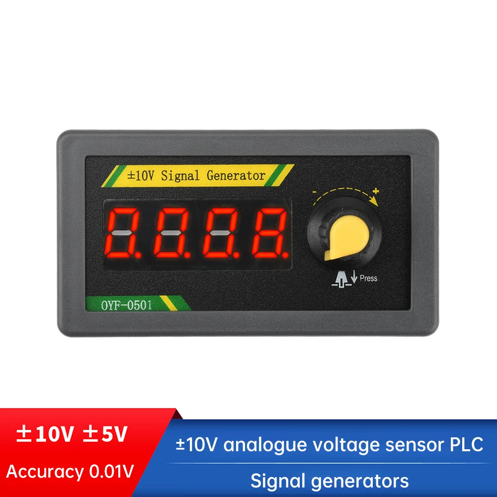 DC 7-28V 4 Digit LED Display Voltage Source Analog Signal Generator Bipolar Output -10V to 10V for PLC Debugging
