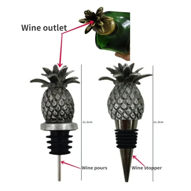 Biomimetic Pineapple Wine Pourer Universal Wine Stopper Family Bar Winery Bar Tool Whiskey Vodka Sake Wine Mouth Classics Gift