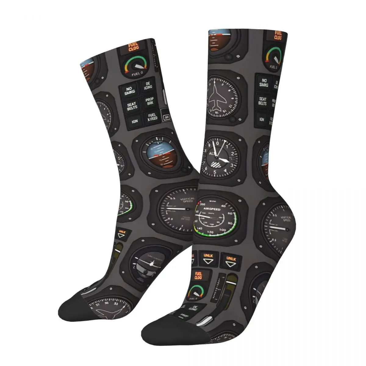 

Pilot Flight Instruments Socks Male Mens Women Summer Stockings Hip Hop