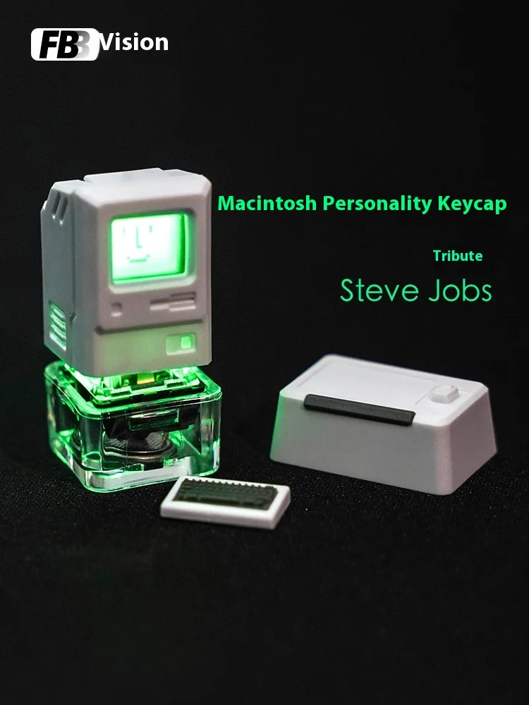 FBB Steve Jobs Customized Keycaps Retro Style Mechanical keyboard ABS Keycaps Display Screen Keyboard Design Stickers Attached