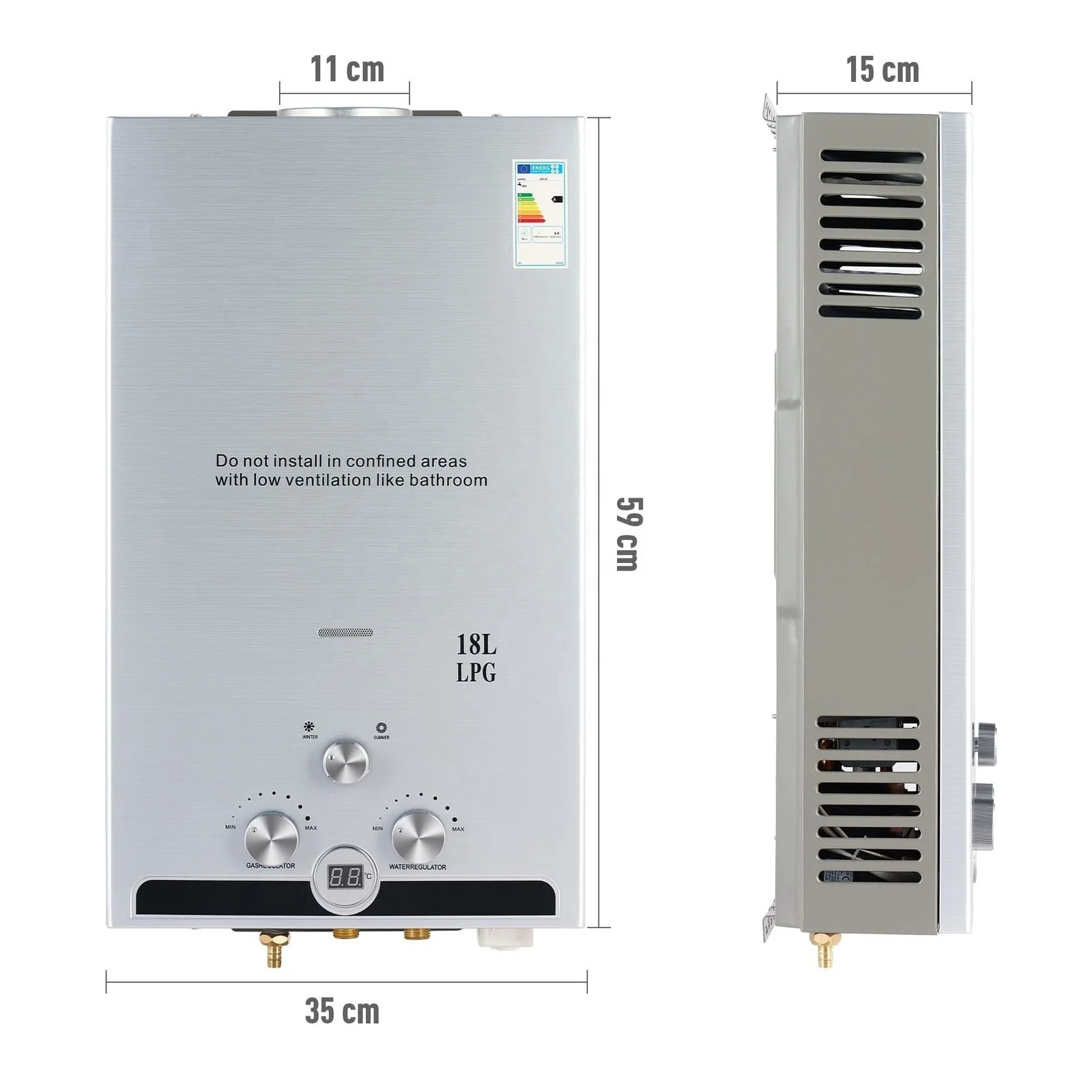 ホット販売高品質 10L 12L 16L 18L インスタントシャワーガス給湯器タンクレスガス間欠泉給湯器
