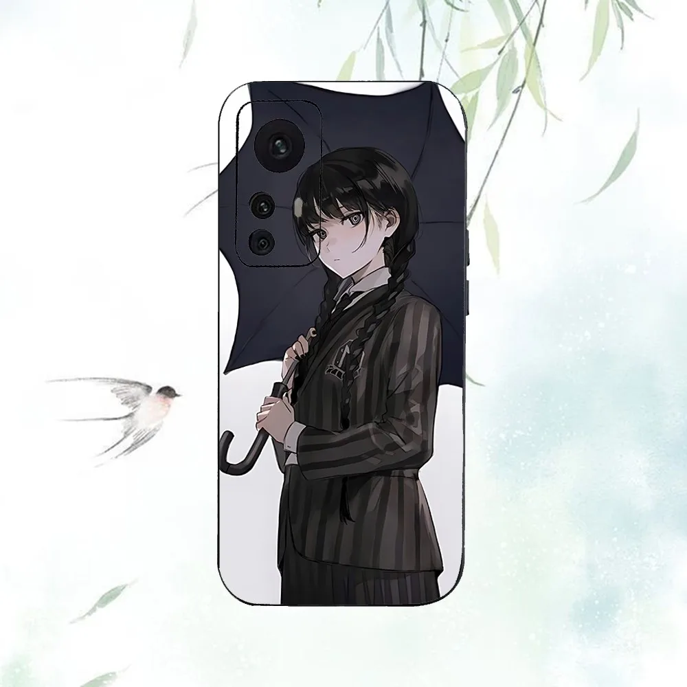 W-Wednesdaies Anime A-Addams Phone Case For Xiaomi 11 Redmi Note 11 5G 8T 9A 9 10T Note8Pro Note9 12SUltra Black Case image 2