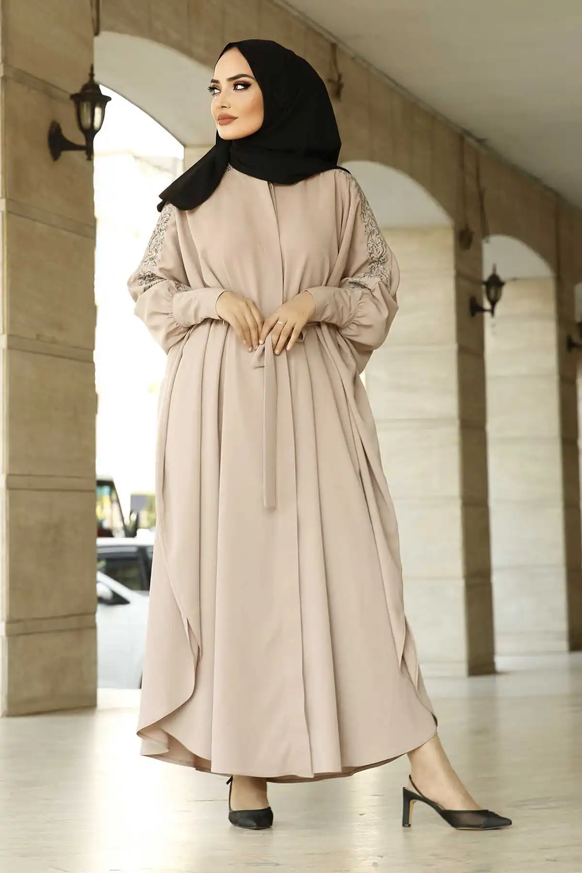 Silver Leafing Ferace-2023 Women Muslim Clothing Islamic Clothes