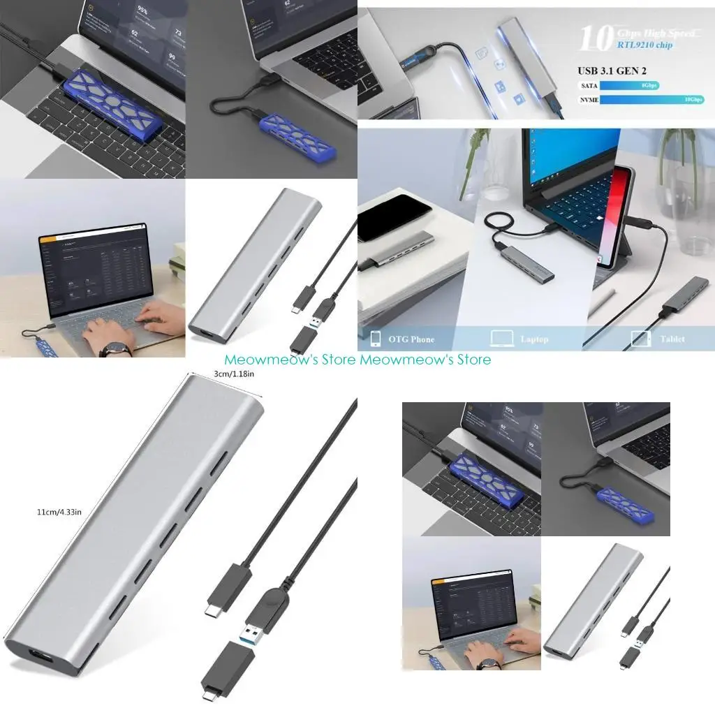 

W91A NVMe SSD Enclosure USB 3.1 10Gbps to NVMe PCIE SSD Case Support 2TB Storage