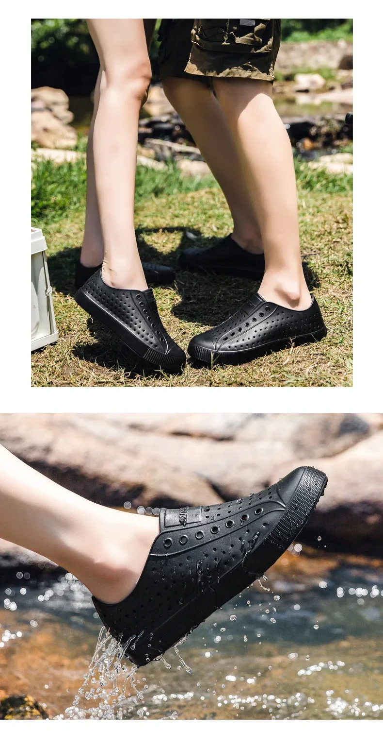 Sommer Unisex EVA Hohlschuhe Weiche Sohlen Rutschfeste Strandschuhe Herren Damen Atmungsaktive Wasserdichte Sandalen Erwachsene Casual Alltagsschuhe – Detail 17