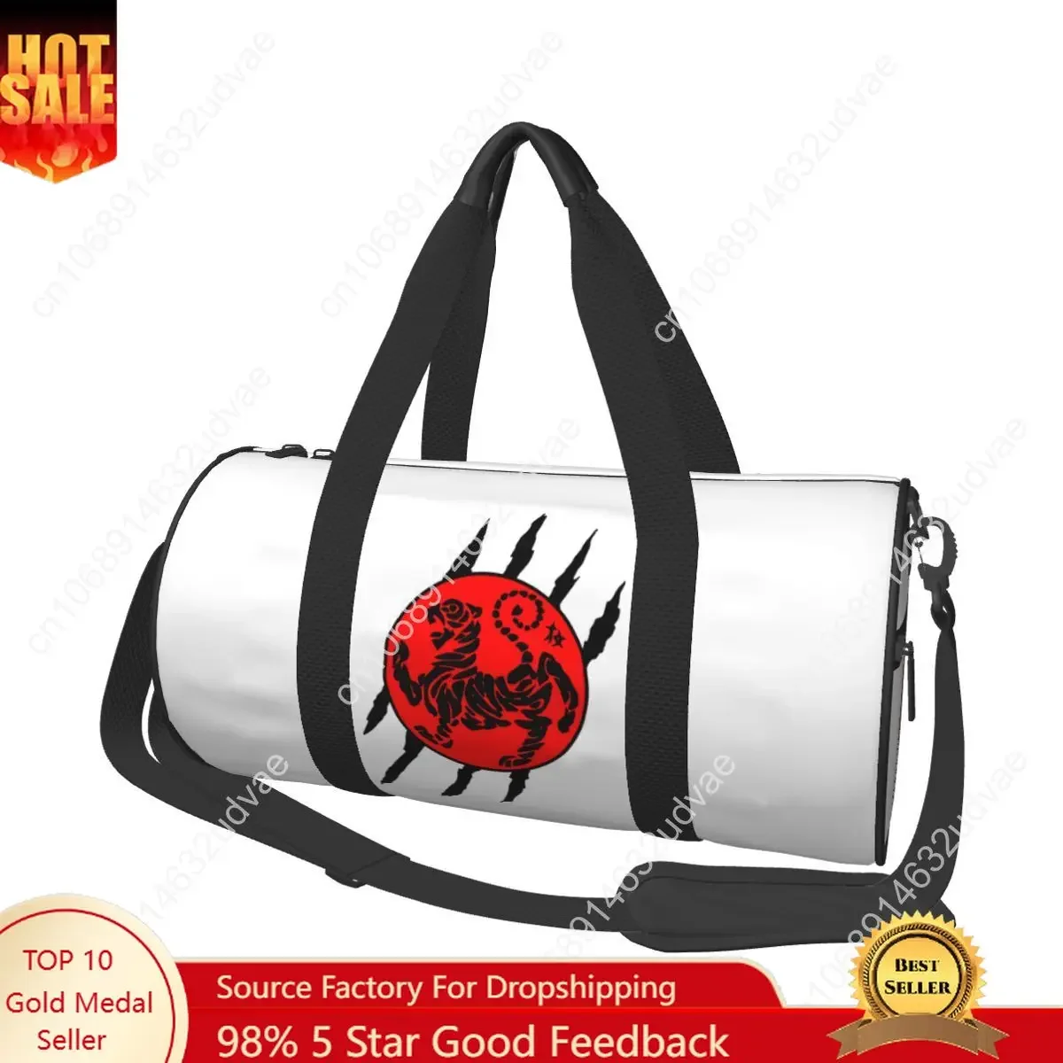 Shotokan Karate Logo Sport Bags Tiger Martial Large Capacity Gym Bag Outdoor Men Women Handbag Travel Training Retro Fitness Bag