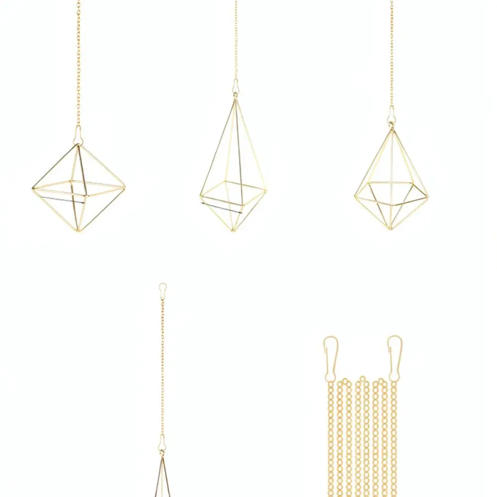 Modern Metal Wall Hanging Geometric Planter Air Plant Display Rack Minimalist Succulent Container For Wall Decor