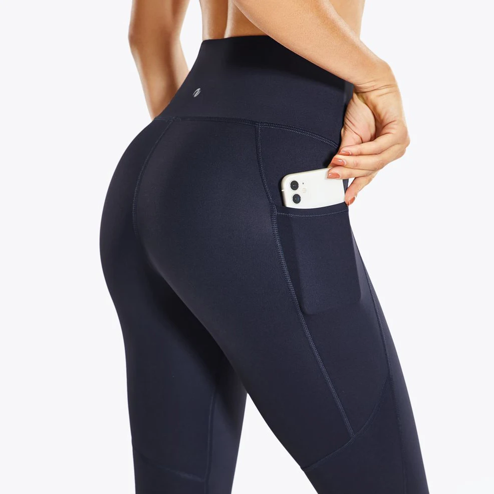 Mallas de entrenamiento para mujer, pantalones de Yoga atléticos de cintura alta de 25 pulgadas, elásticos, ajustados, Sexy, levantamiento de caderas